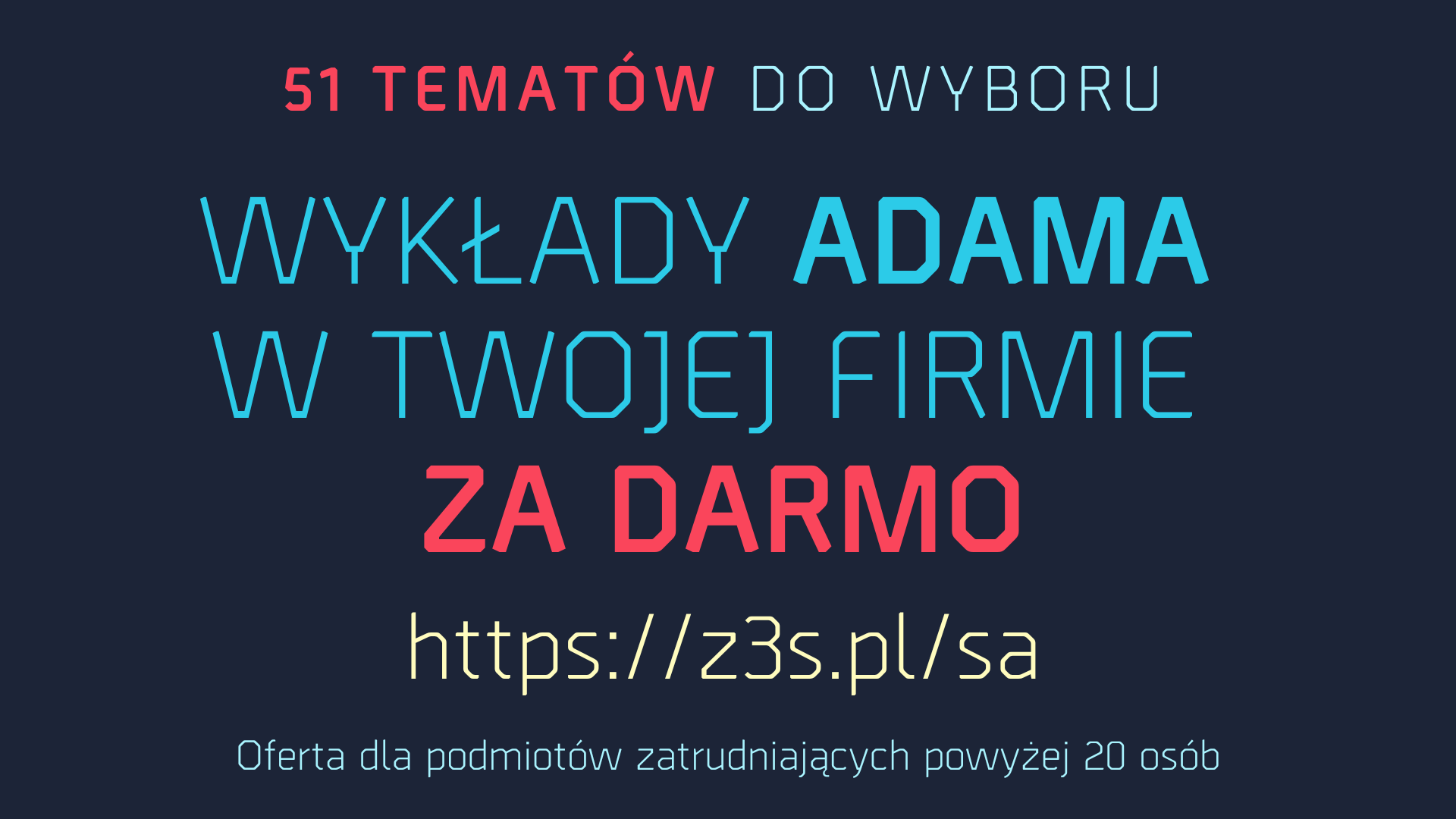 Szkolenia Adama za darmo dla pracowników w twojej organizacji – bez żadnych kruczków